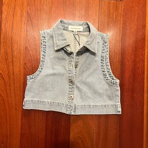 *NWT* Something navy denim crop vest